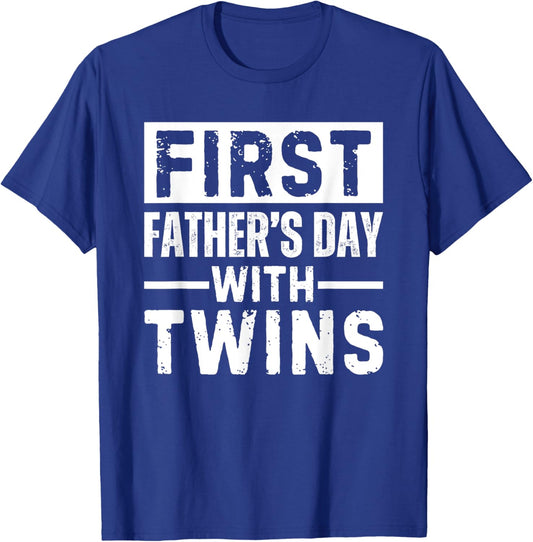 First Father's Day with Twins T-Shirt - T-Shirt | Royal