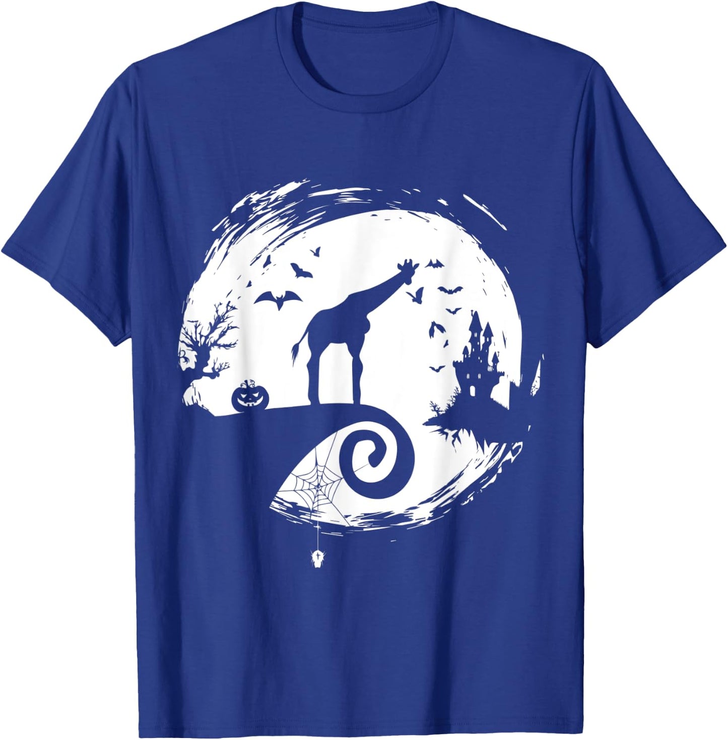 Giraffe Halloween Costume Moon Silhouette Creepy Horror T-Shirt - T-Shirt | Royal