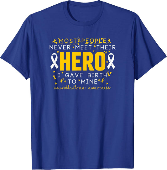 Mom of a Neuroblastoma Warrior, Neuroblastoma Awareness T-Shirt - T-Shirt | Royal