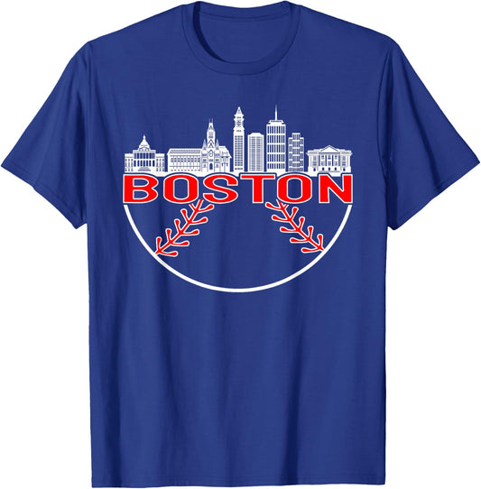 Vintage Style Boston Baseball T-Shirt - T-Shirt | Royal
