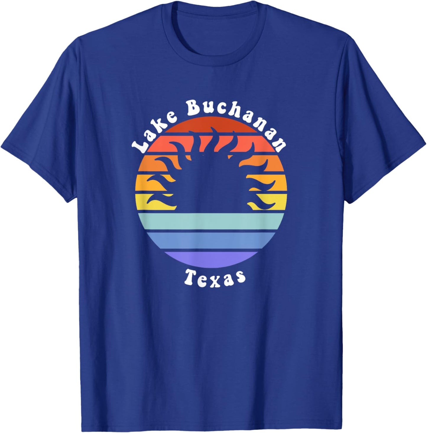 Lake Buchanan Texas TX Sunrise and Sunset Souvenir Vacation T-Shirt - T-Shirt | Royal