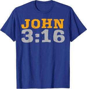 John 3:16 Bible Verse Religious Christian Faith T-Shirt - T-Shirt | Royal