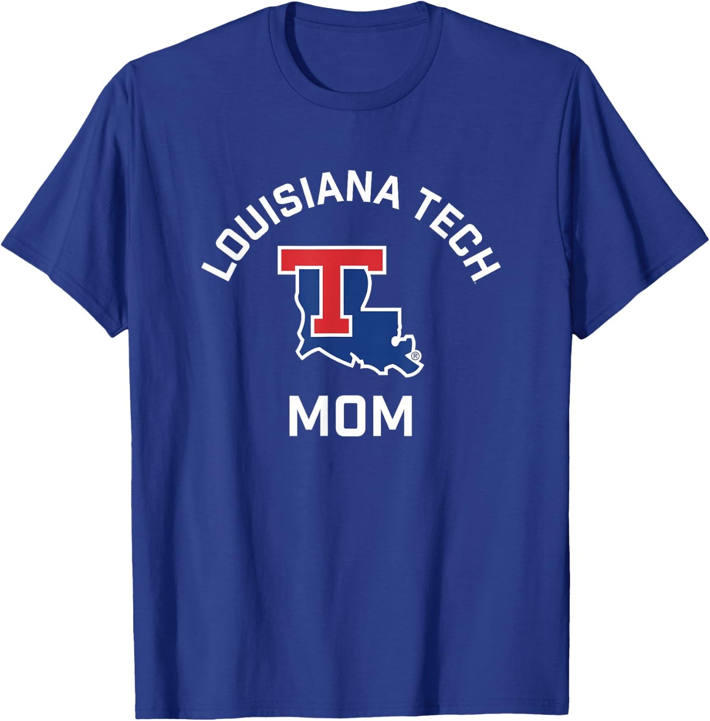 Louisiana Tech Bulldogs Arched Mom T-Shirt - T-Shirt | Royal
