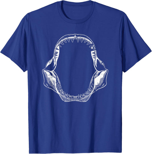 Vintage Distressed Shark Jaw T-Shirt - T-Shirt | Royal