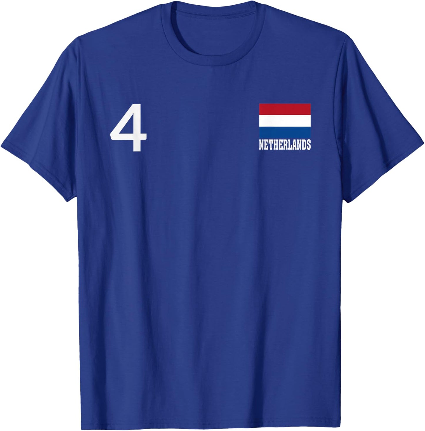 Netherlands Number 4 National Flag Country Heritage T-Shirt - T-Shirt | Royal