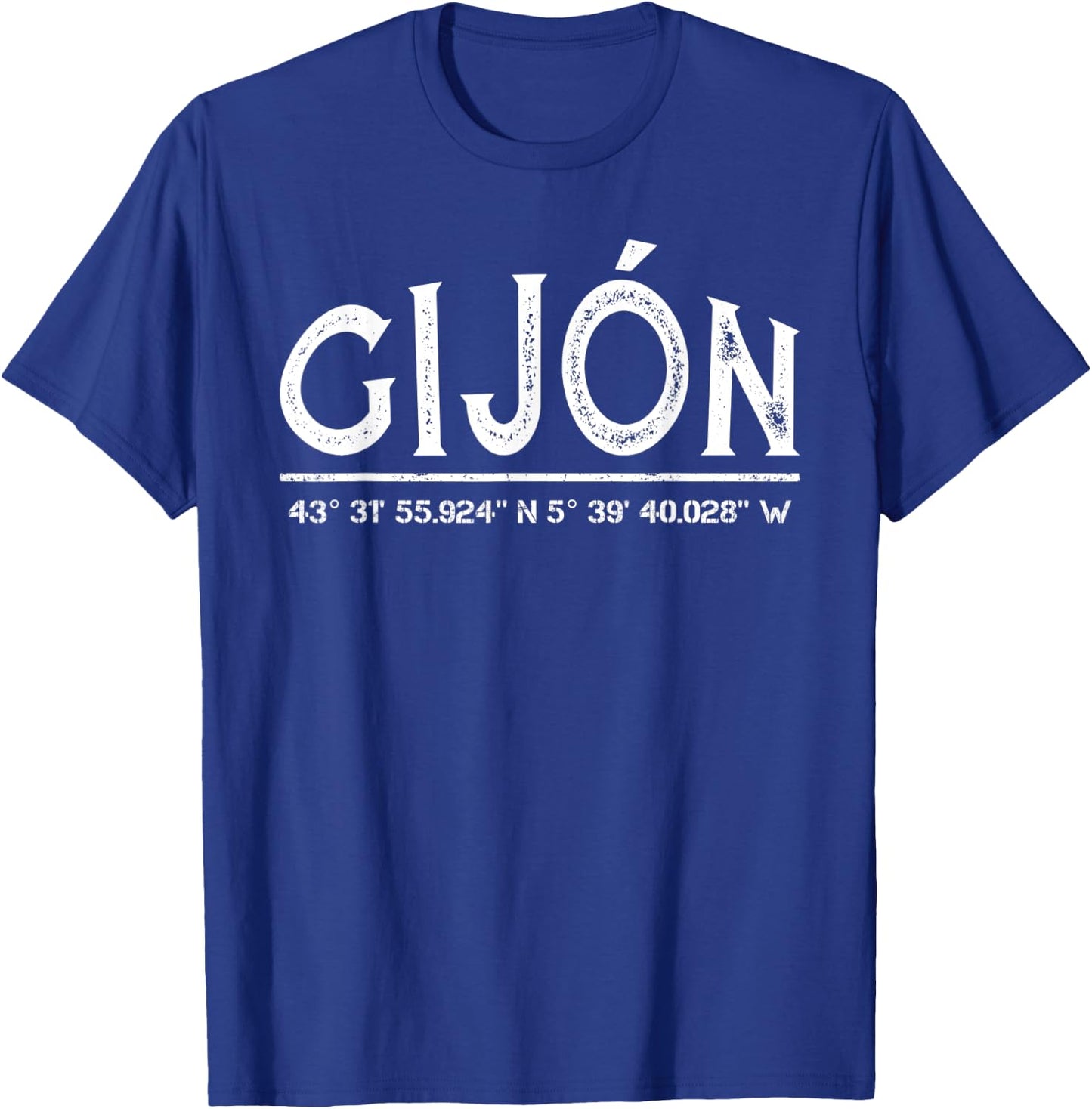 GPS coordinates Gijón Province of Asturias T-Shirt - T-Shirt | Royal