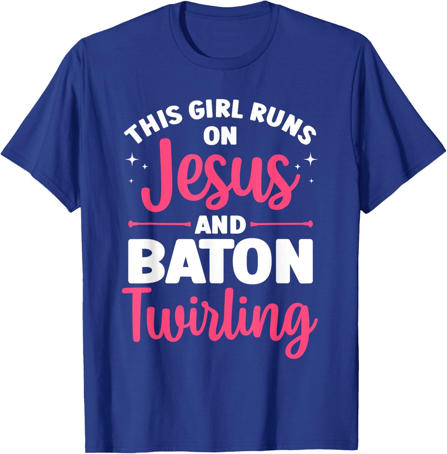 Baton Twirling Art Girls Color Guard Baton Twirler T-Shirt - T-Shirt | Royal