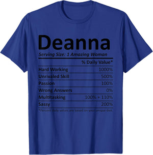 DEANNA Nutrition Personalized Name Funny Christmas Gift T-Shirt - T-Shirt | Royal