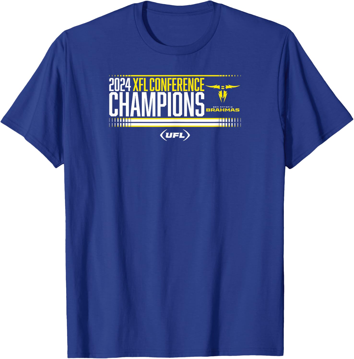 San Antonio Brahmas - 2024 XFL Conference Champions - UFL T-Shirt - T-Shirt | Royal
