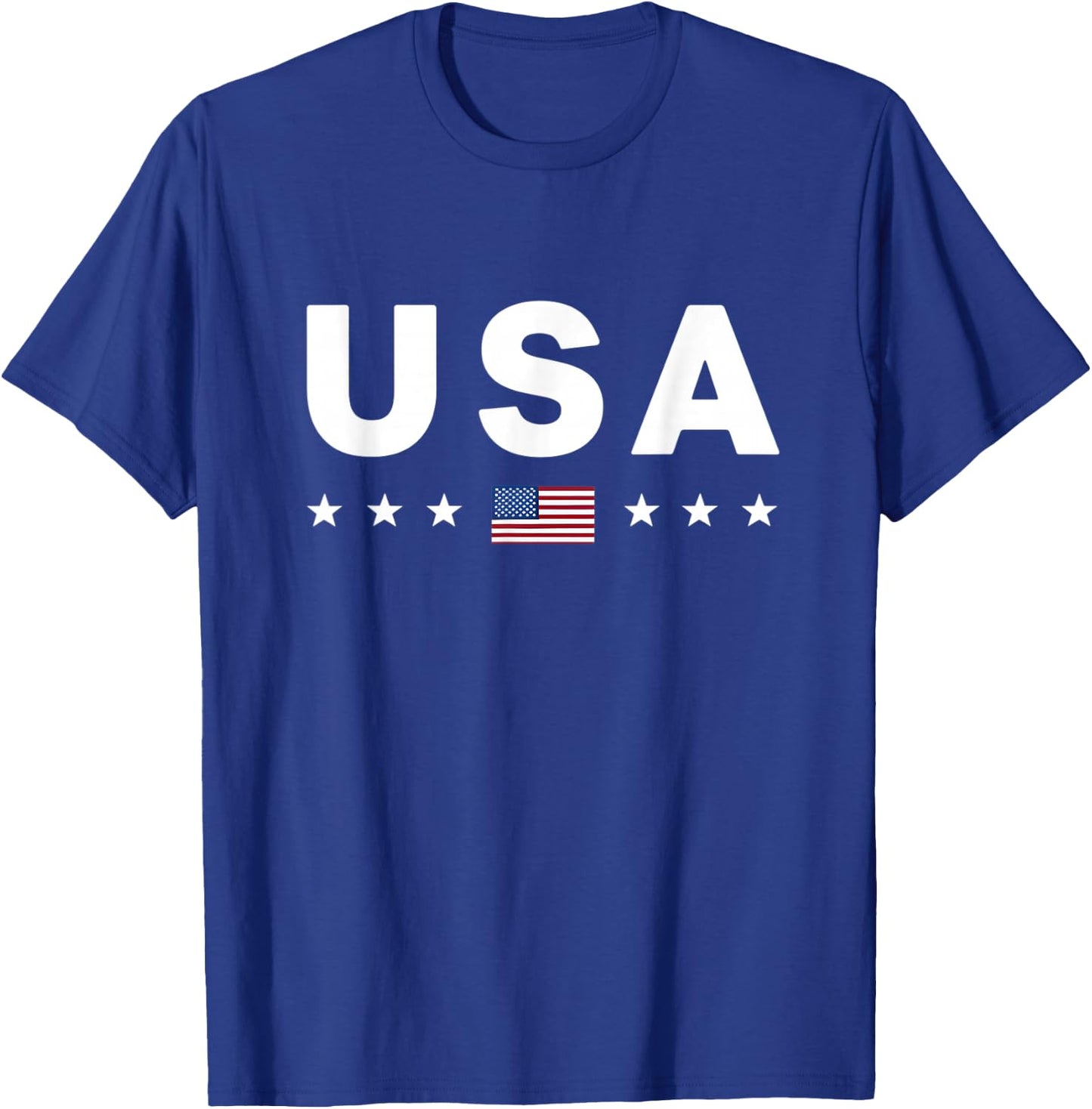 USA T Shirt Women Men Patriotic American Flag July 4th T-Shirt - T-Shirt | Royal