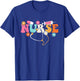Nurse - Cute Retro Groovy Nurse Flower Nursing T-Shirt - T-Shirt | Royal