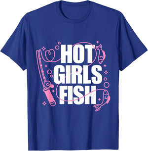 Girl Loves To Fish Fishing Girls Hot Girls Fish T-Shirt - T-Shirt | Royal