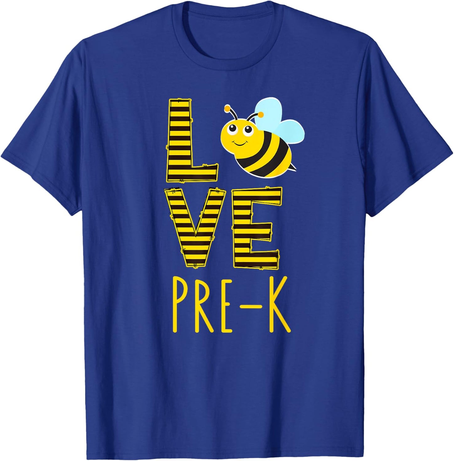 Love Pre-K Back To School Yellow Bee Pre-K Teacher Men Women T-Shirt - T-Shirt | Royal
