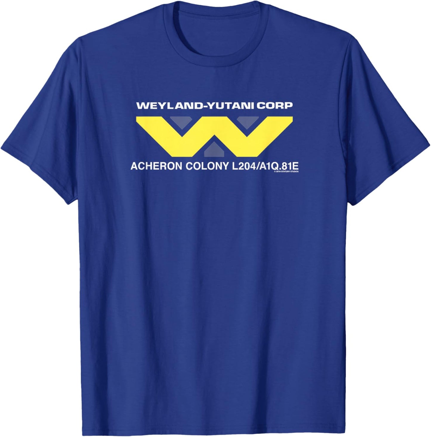 Aliens Weyland-yutani Corp Acheron Colony Chest Text Logo T-Shirt - T-Shirt | Royal