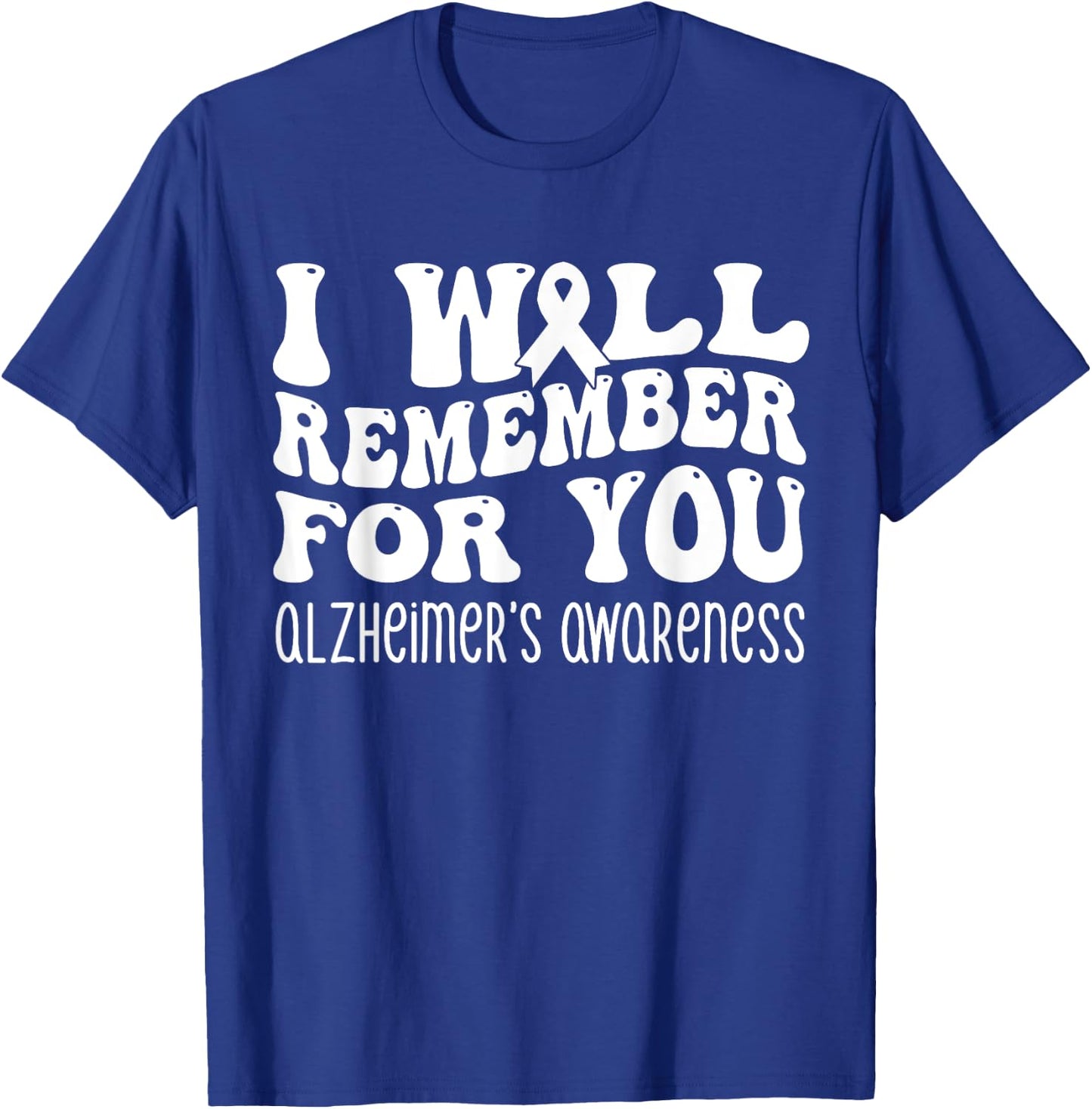 I Will Remember For You Alzheimer's Awareness Purple T-Shirt - T-Shirt | Royal
