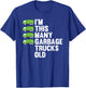 4th Birthday 4 Years Old - I'm This Many Garbage Trucks Old T-Shirt - T-Shirt | Royal