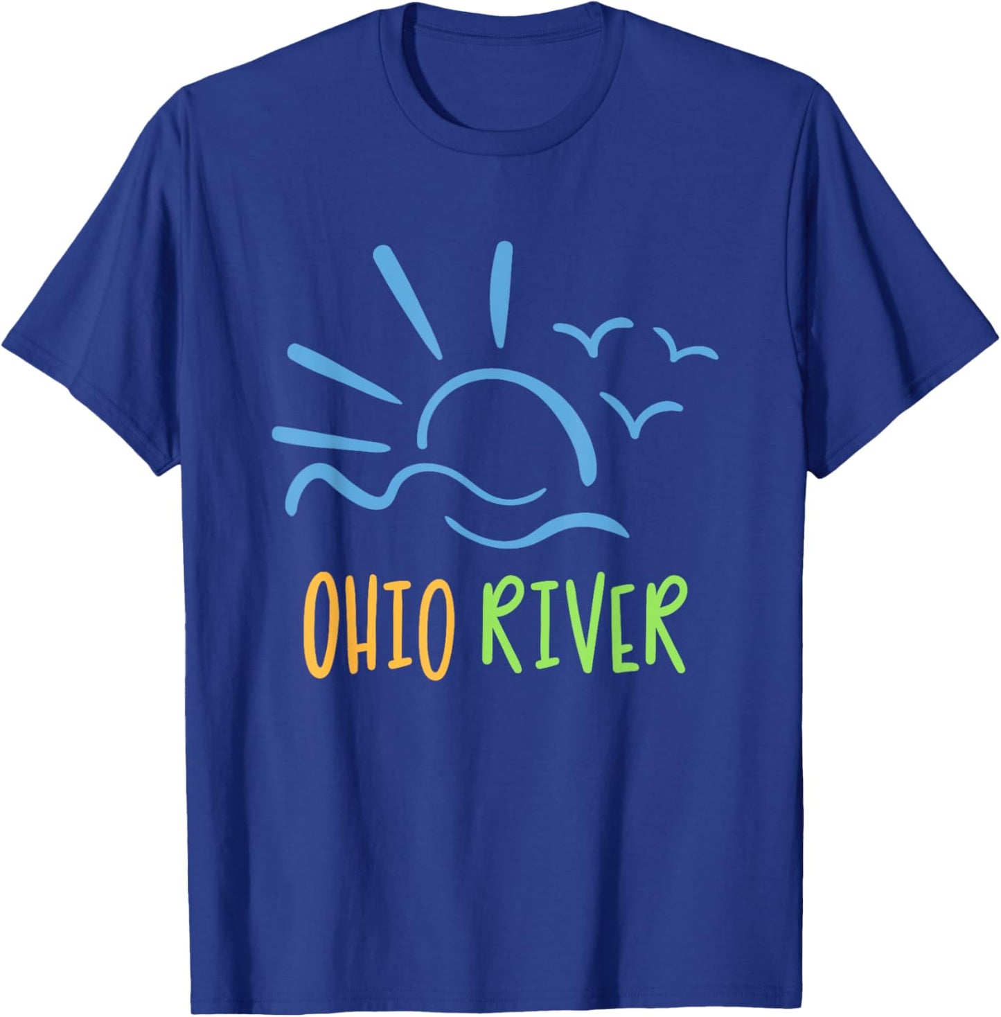 Ohio River fish, boat, relax on the river T-Shirt - T-Shirt | Royal