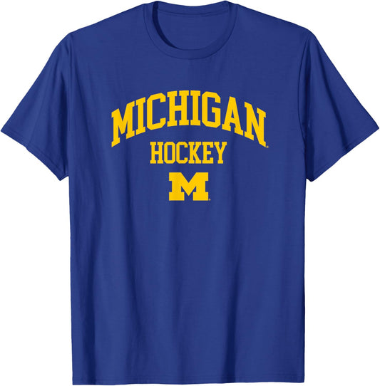 University of Michigan Wolverines U of M Hockey T-Shirt - T-Shirt | Royal