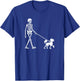 Skeleton Walking a Dog Chinese Crested Dog Halloween Outfit T-Shirt - T-Shirt | Royal