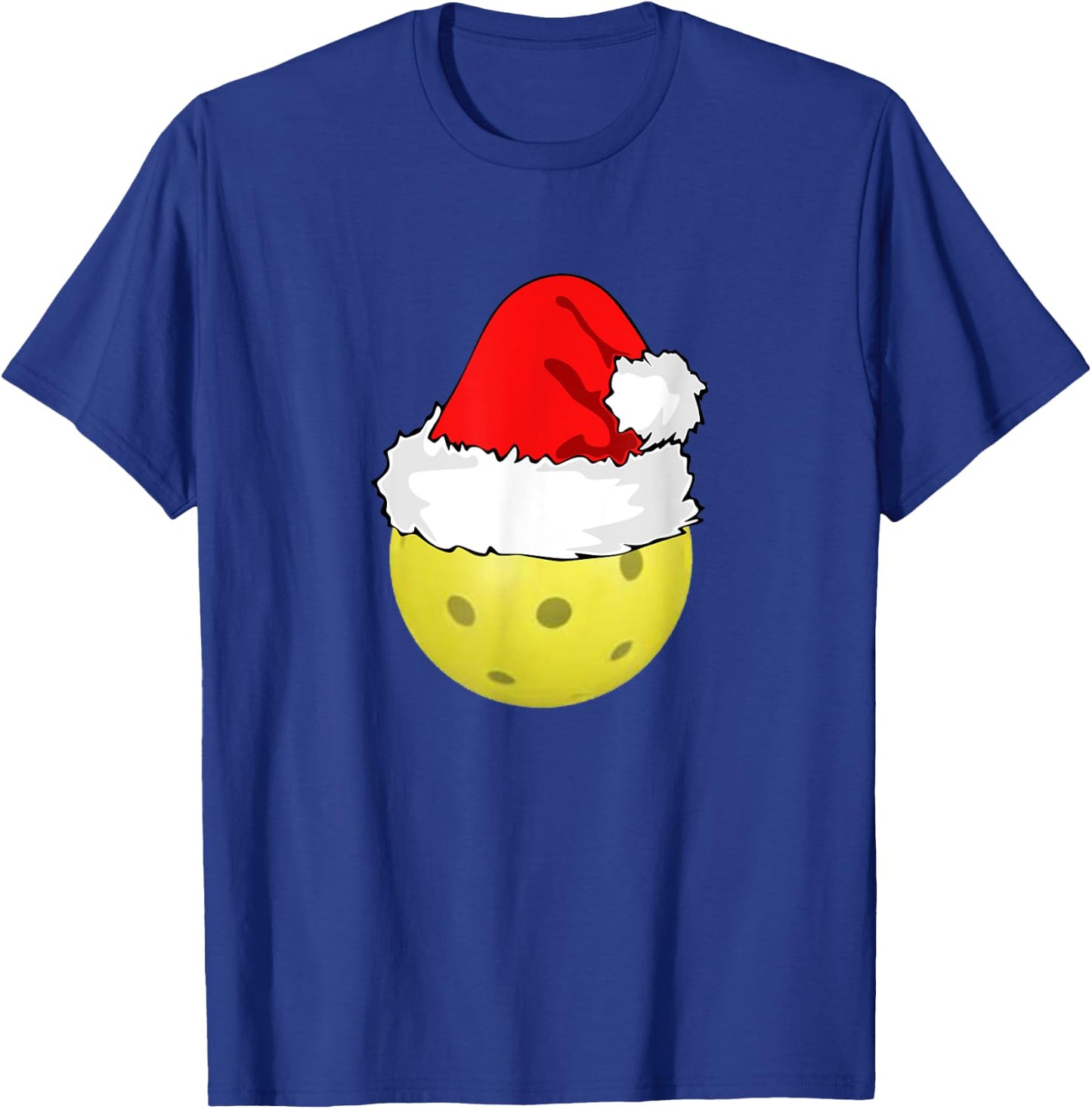 Christmas Pickleball Pickle Ball Santa Hat Funny Sport Xmas T-Shirt - T-Shirt | Royal