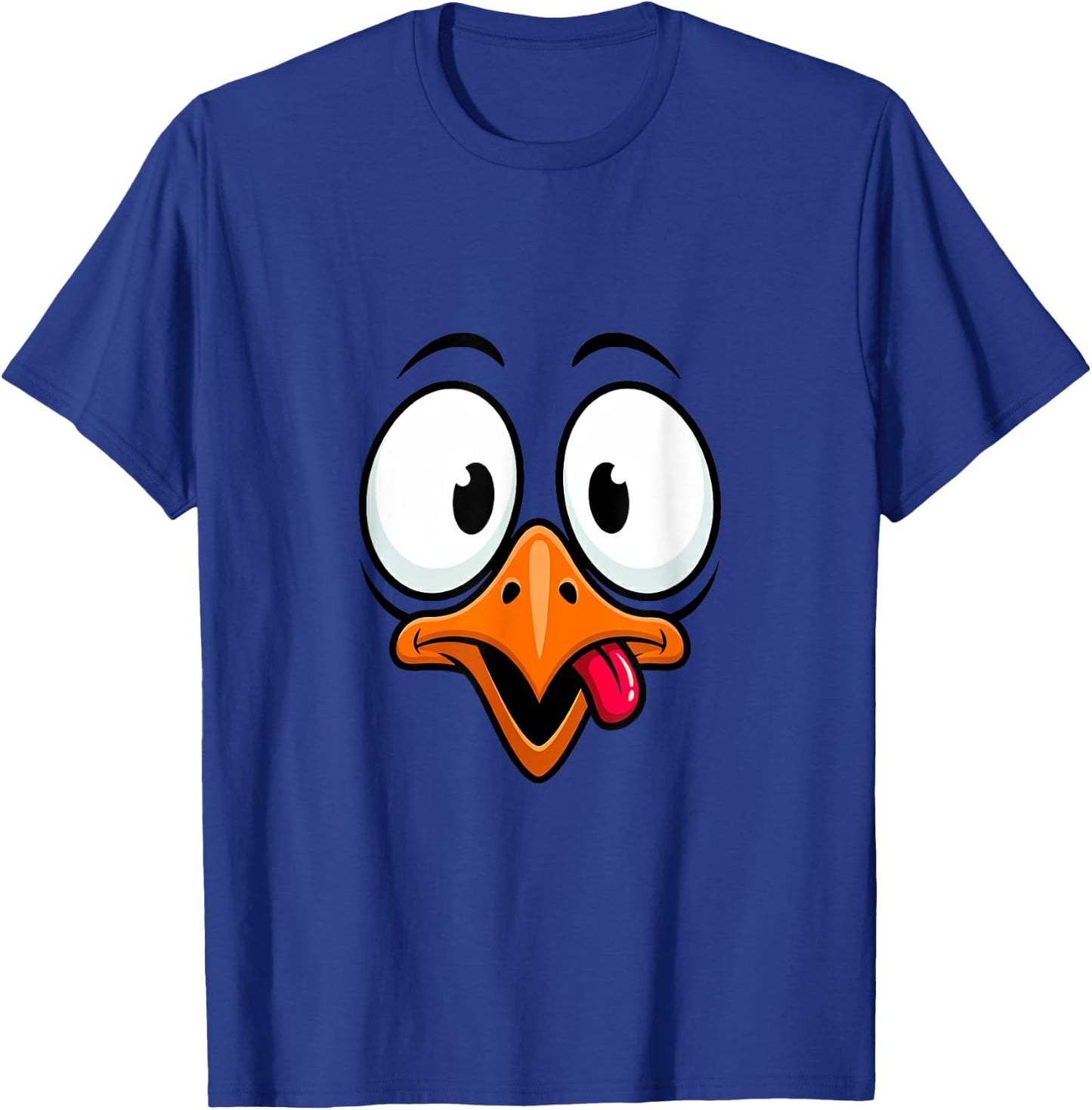 Funny Goofy Bird Face Cartoon Expression T-Shirt - T-Shirt | Royal