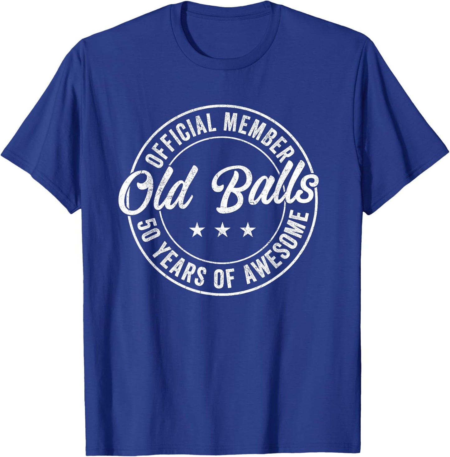 Vintage 50th Birthday Old Balls Club 1974 50 Years T-Shirt - T-Shirt | Royal