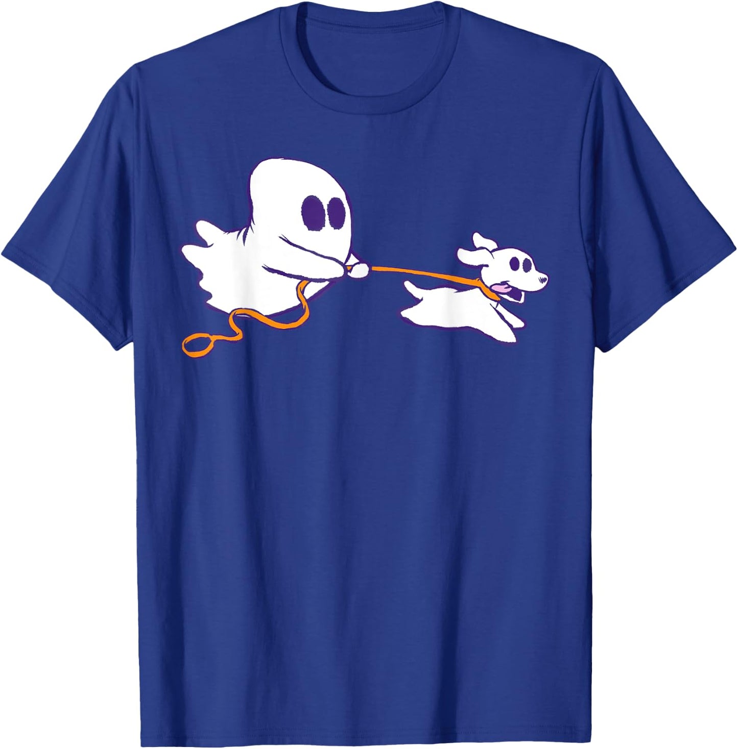 Cute Ghost Dog Walker Graphic Halloween Costume T-Shirt - T-Shirt | Royal