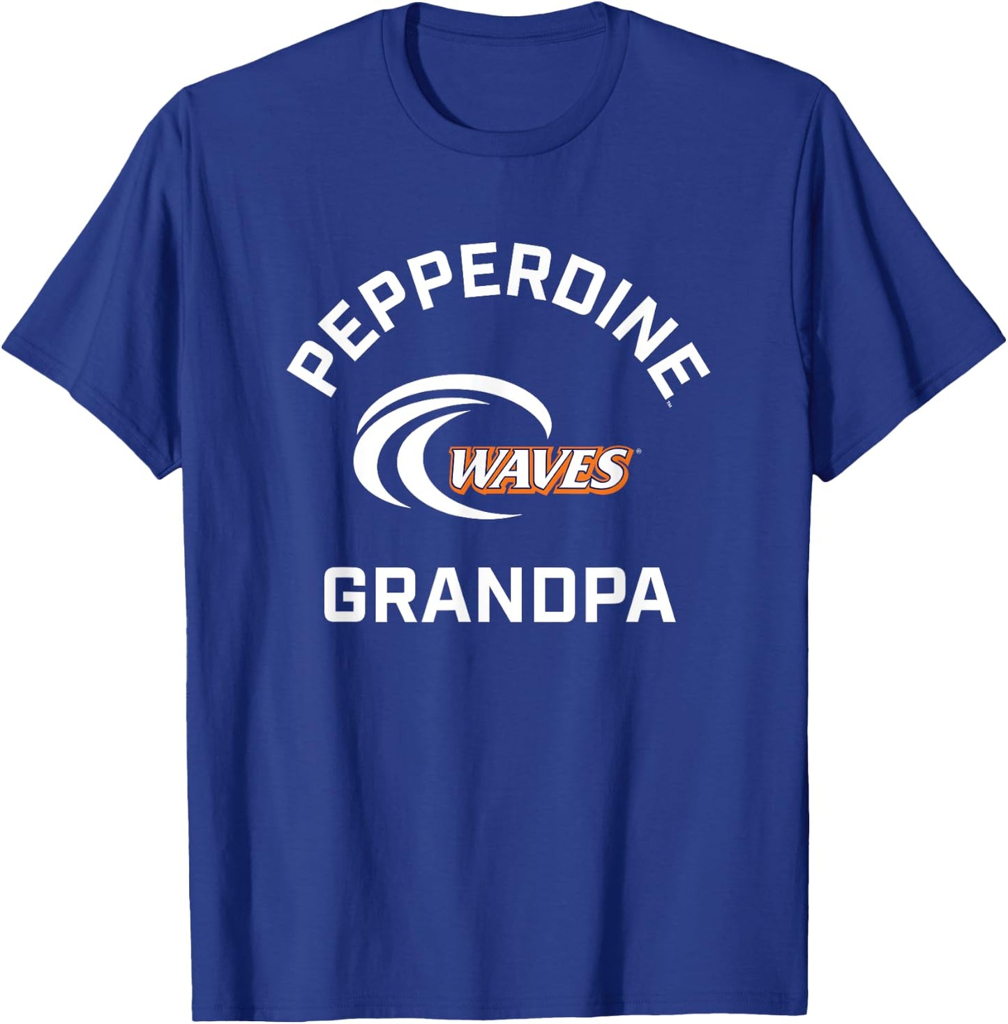 Pepperdine University Waves Arched Grandpa T-Shirt - T-Shirt | Royal
