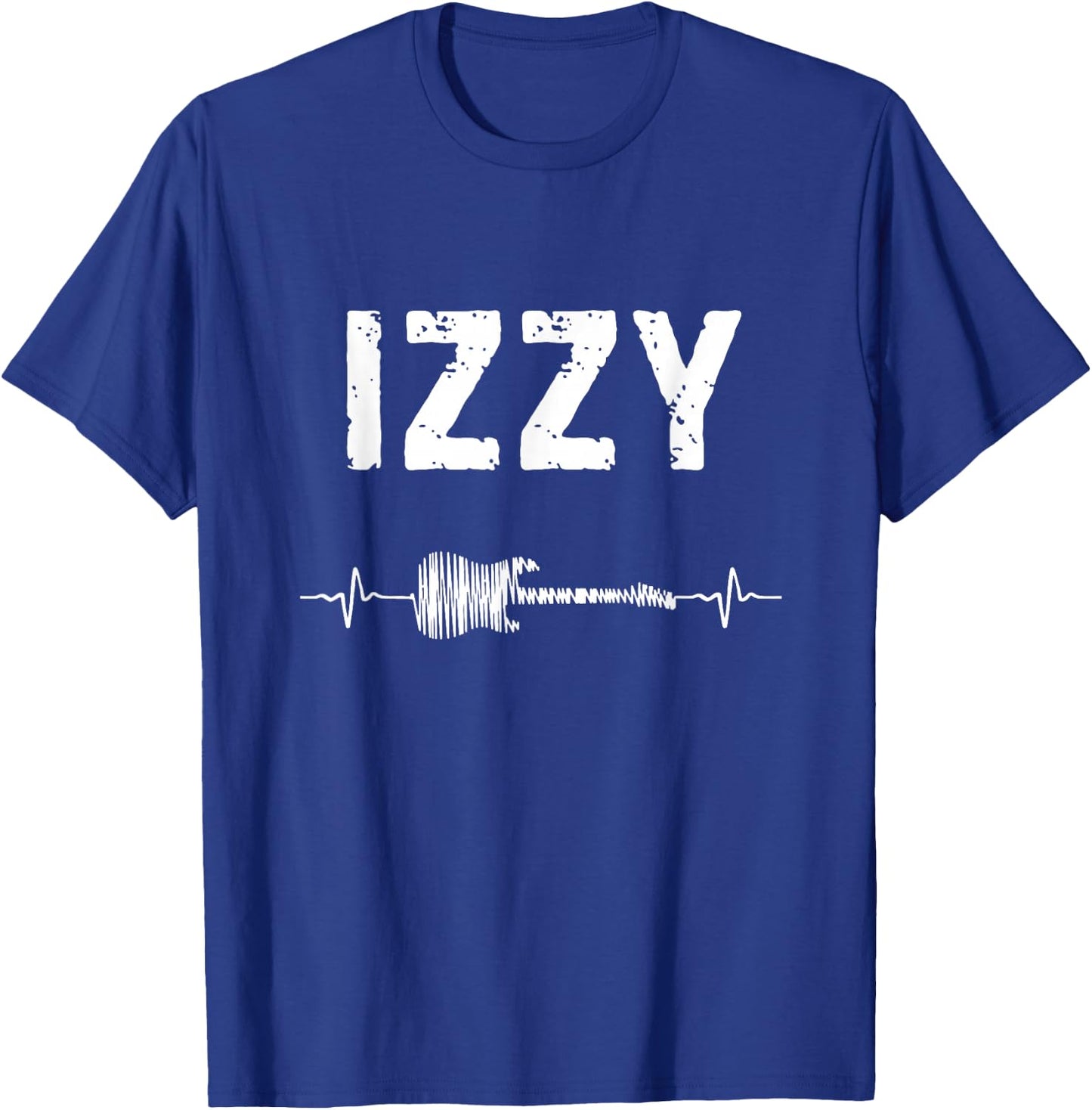 Izzy Guitar Heartbeat Music Guitarist Retro Vintage T-Shirt - T-Shirt | Royal