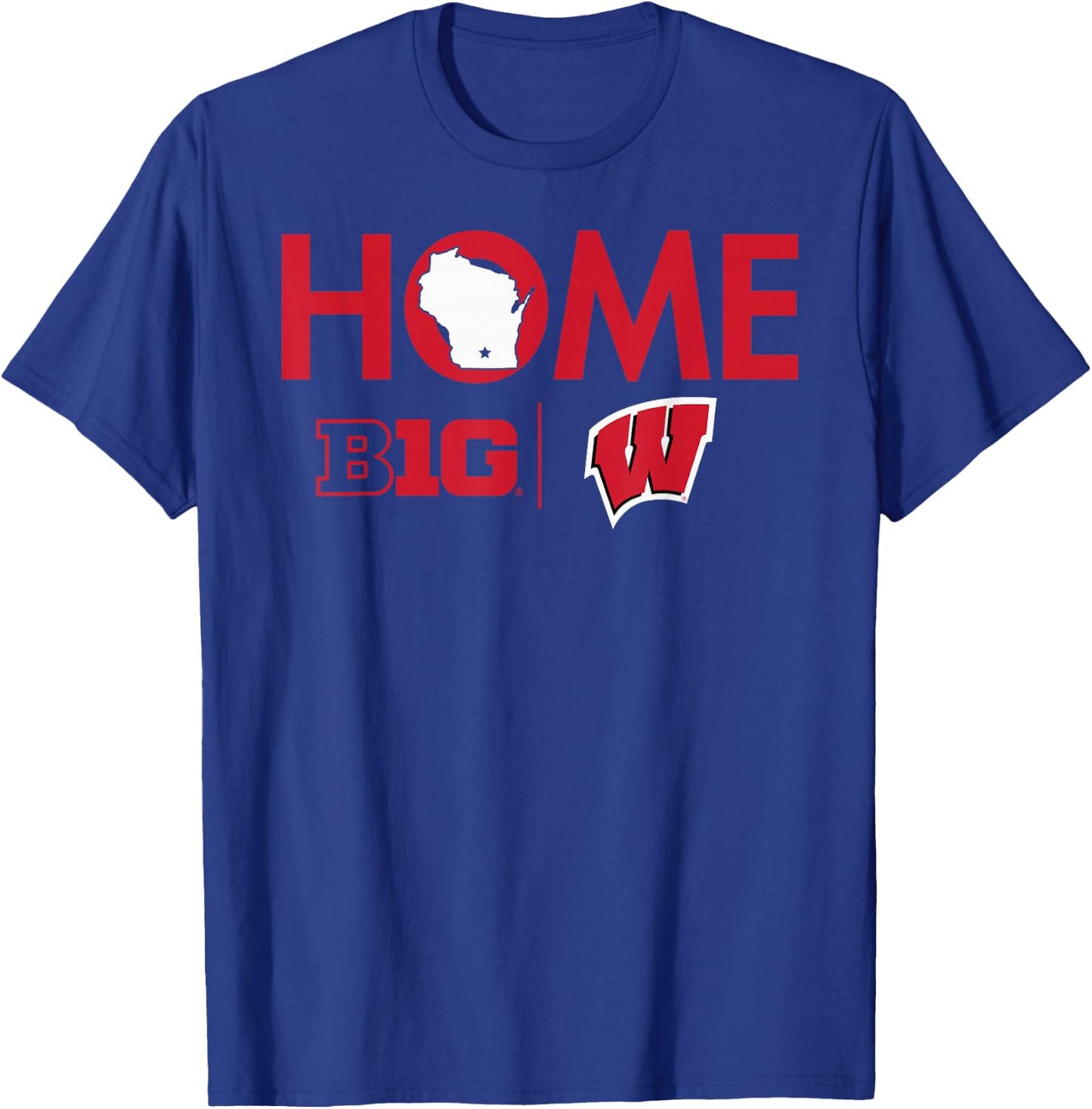 Wisconsin Badgers Big 10 Home Black Officially Licensed T-Shirt - T-Shirt | Royal
