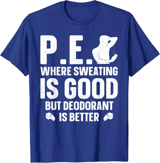 Cool PE Teacher Art Women Physical Education Teacher T-Shirt - T-Shirt | Royal