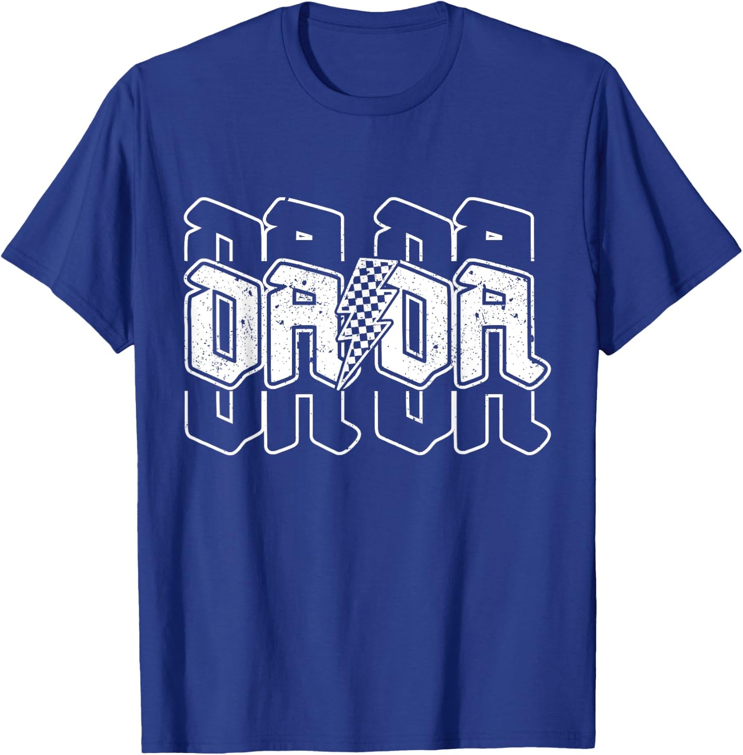 Checkered Dada Lightning Bolt Father's Day For Dad Father T-Shirt - T-Shirt | Royal