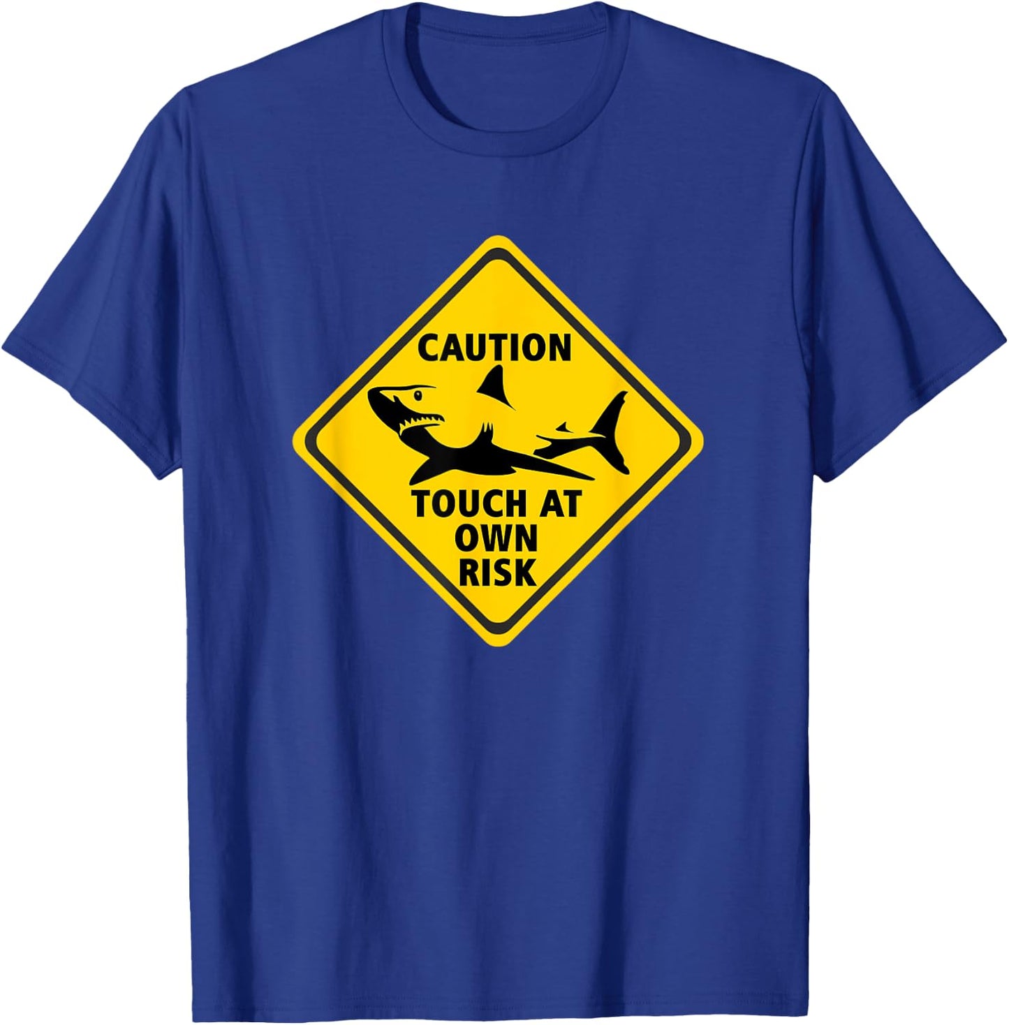 Swimming Bathing Parody Warning Sign Shark T-Shirt - T-Shirt | Royal