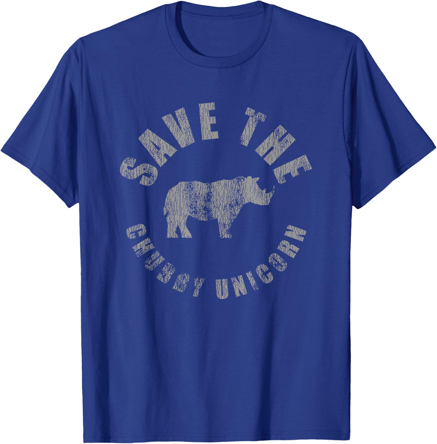 Distressed Save The Chubby Unicorn T-Shirt - T-Shirt | Royal