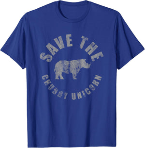 Distressed Save The Chubby Unicorn T-Shirt - T-Shirt | Royal