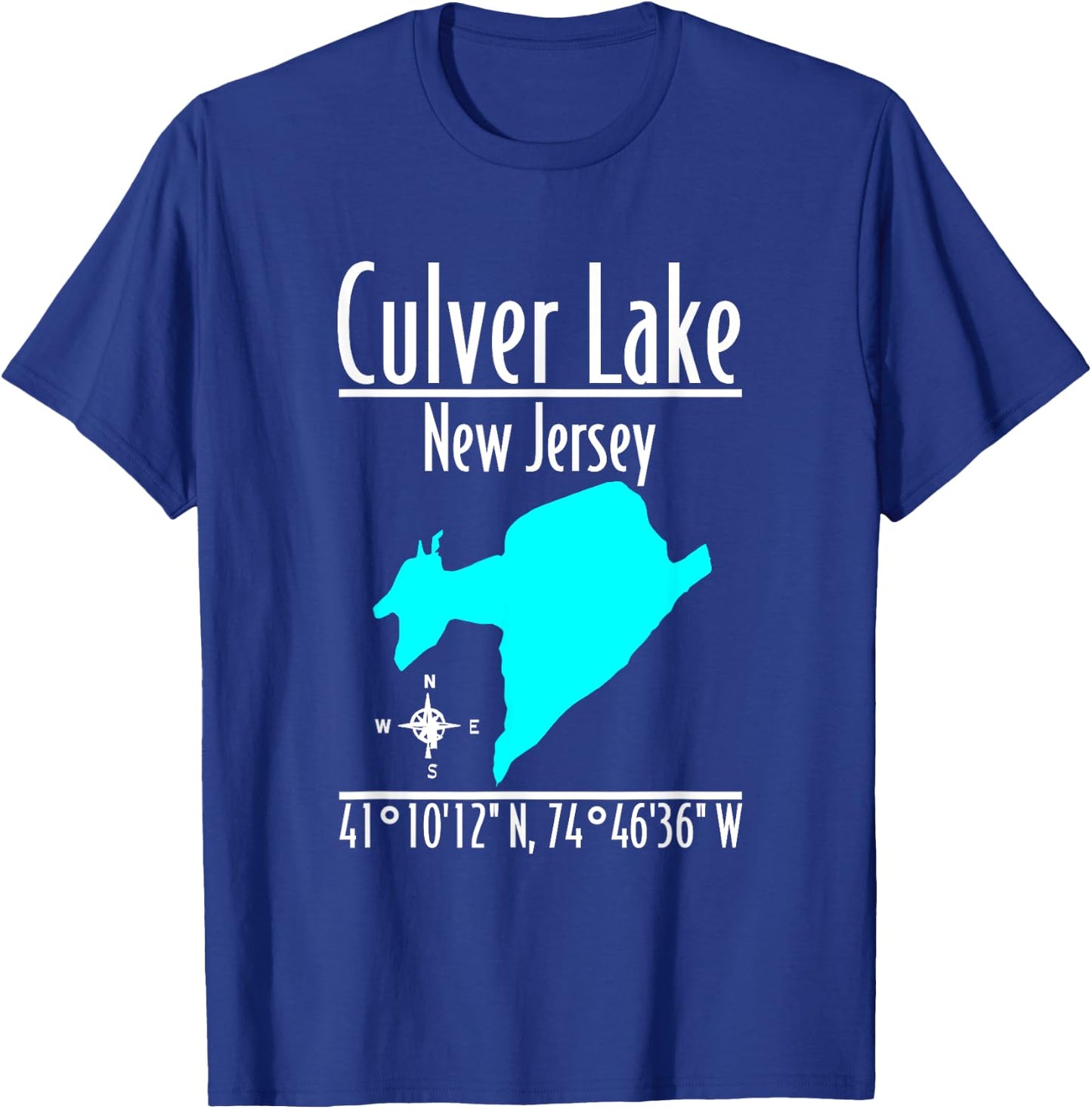 Modern Culver Lake - New Jersey T-Shirt - T-Shirt | Royal