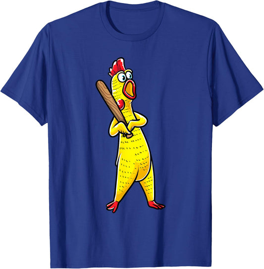Funny Rubber Chicken With Baseball Bat Sports Men Kids T-Shirt - T-Shirt | Royal