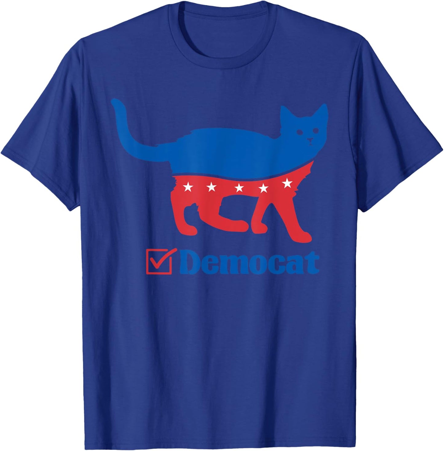 Vote Cat Democrat Liberal Cat Lover Biden Harris 2024 Men Women T-Shirt - T-Shirt | Royal