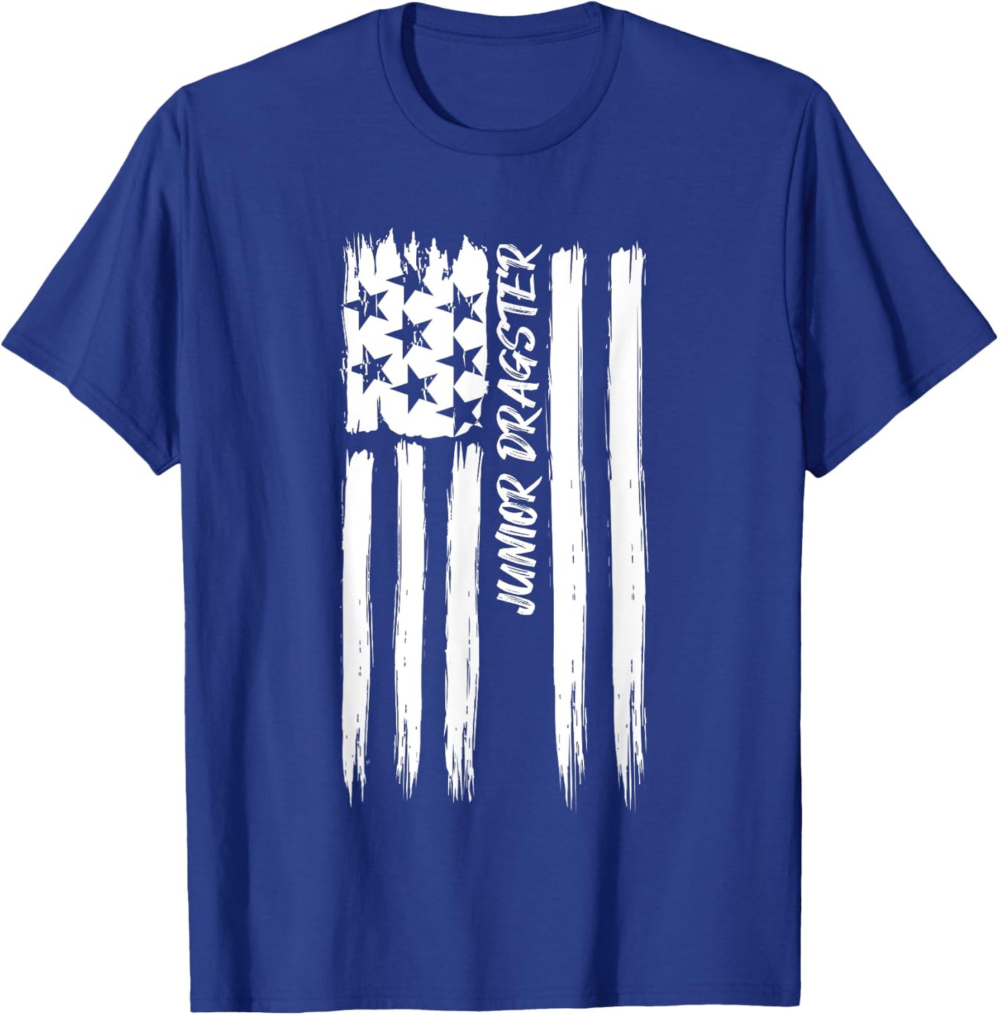 Junior Dragster Flag Racing Patriotic USA American Car Race T-Shirt - T-Shirt | Royal