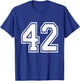 Number 42 Varsity Sports Team Jersey 42nd Birthday 42 Years T-Shirt - T-Shirt | Royal