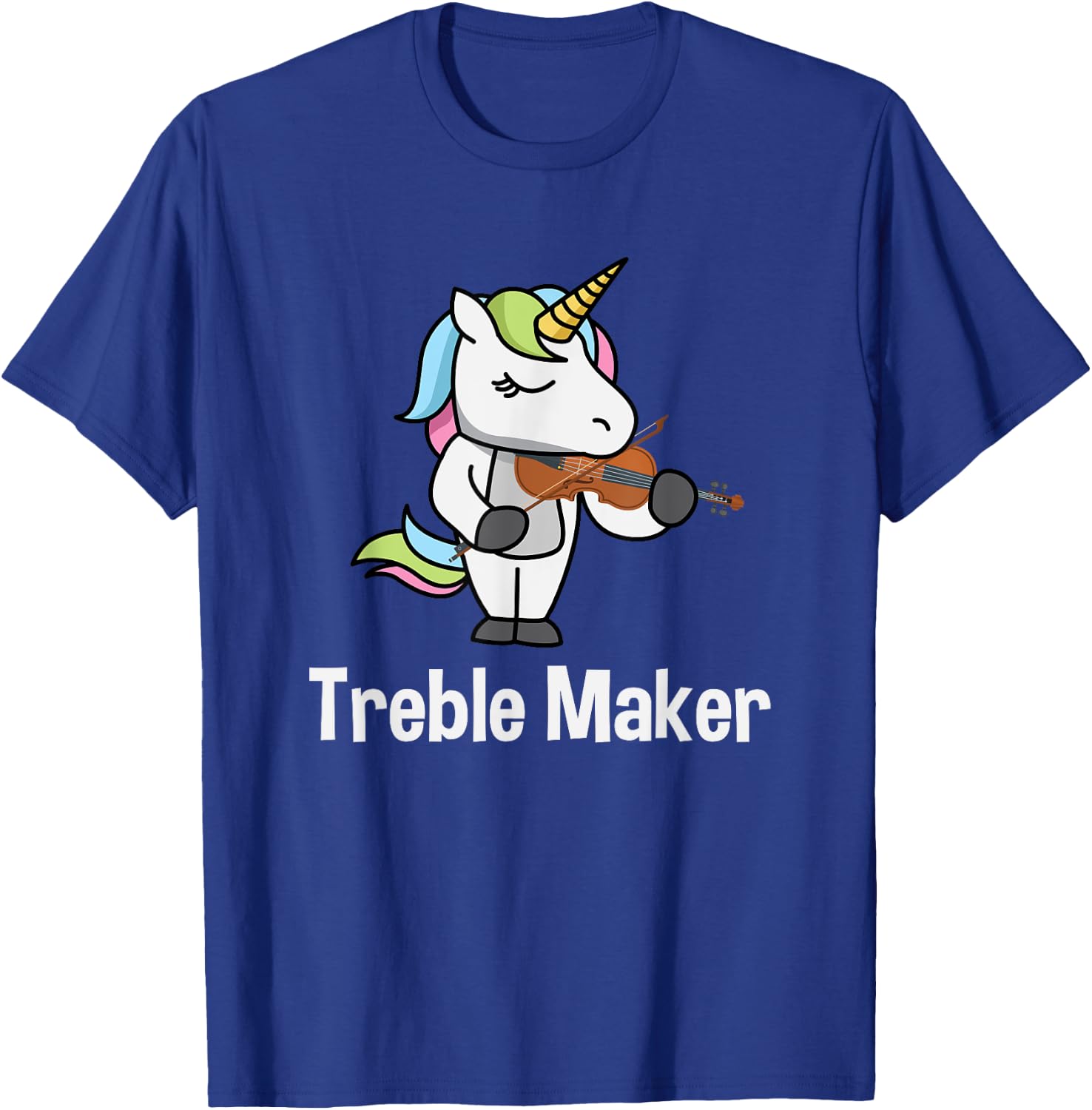 Violinist Shirt for Girls - Treble Maker Unicorn Violin Gift T-Shirt - T-Shirt | Royal