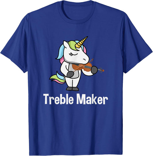 Violinist Shirt for Girls - Treble Maker Unicorn Violin Gift T-Shirt - T-Shirt | Royal