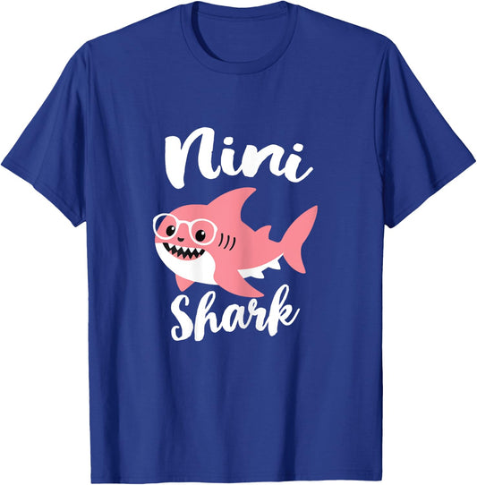 Nini Shark Mother's Day Grandma Funny T-Shirt - T-Shirt | Royal