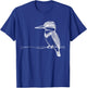 Line Art Bird & Ornithologist Belted Kingfisher T-Shirt - T-Shirt | Royal