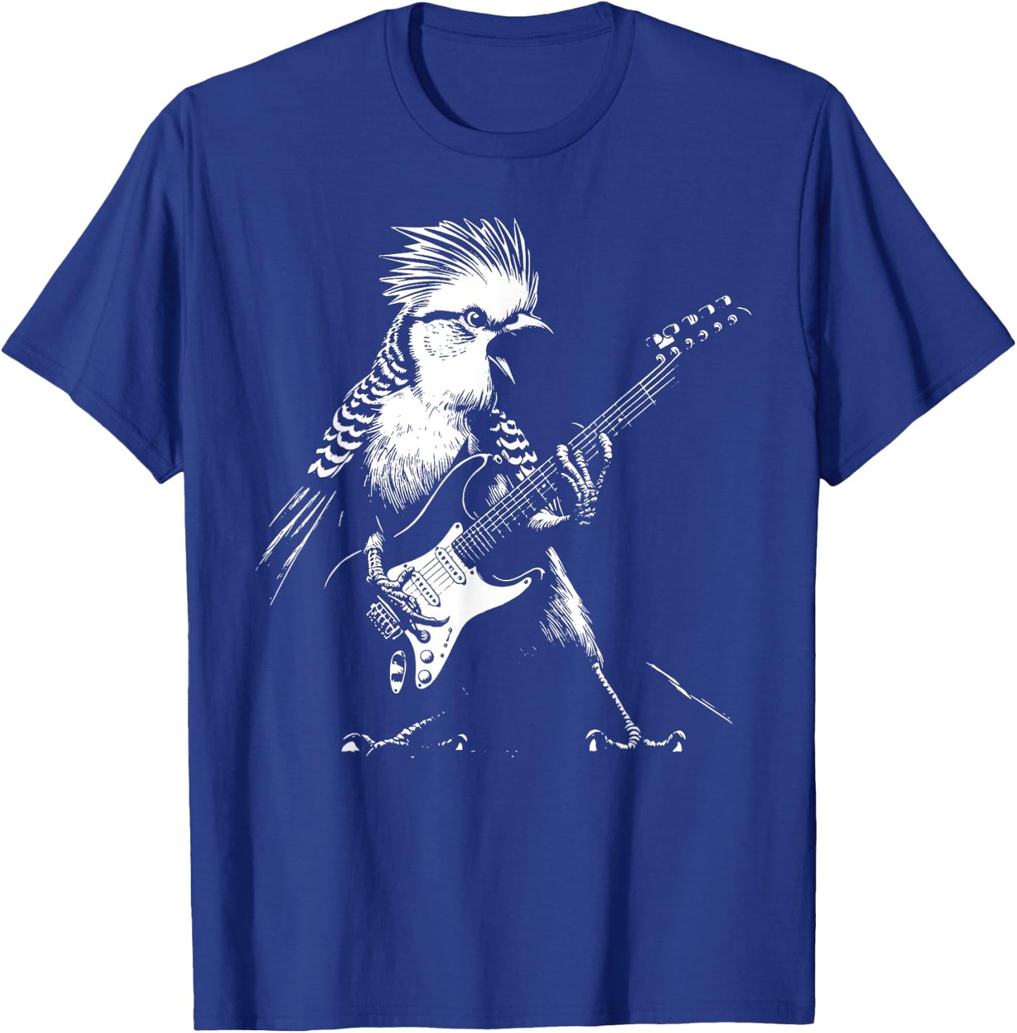 Bird Playing Bass Guitar Shirt Animal Playing Guitar T-Shirt - T-Shirt | Royal