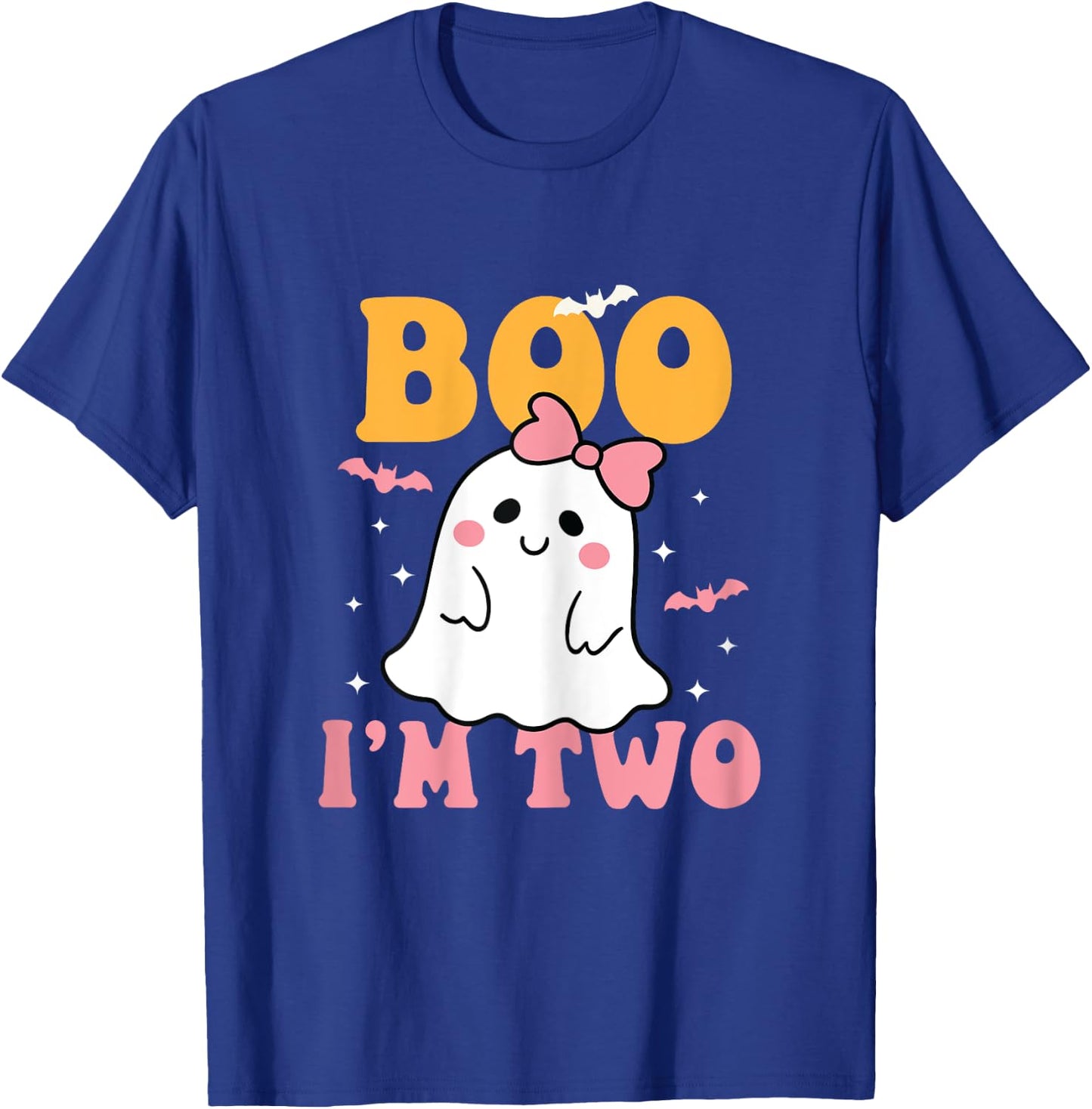 Boo I'm Two Cute Birthday Ghost Halloween 2 Years Old Girl T-Shirt - T-Shirt | Royal