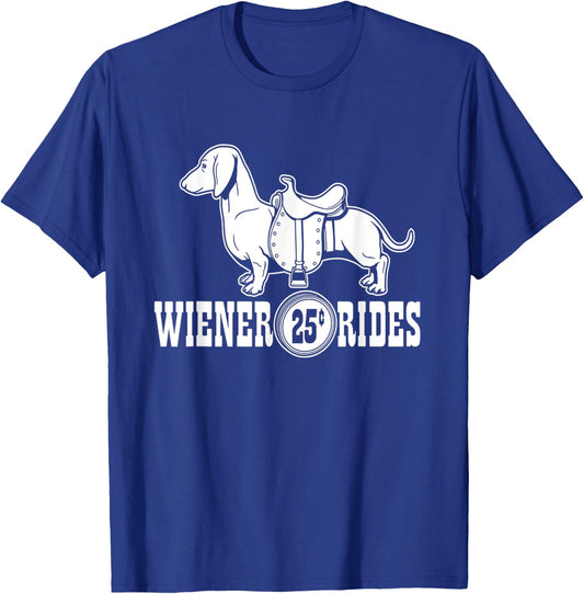 Weiner Rides | Funny Dachshund T- Shirt T-Shirt - T-Shirt | Royal