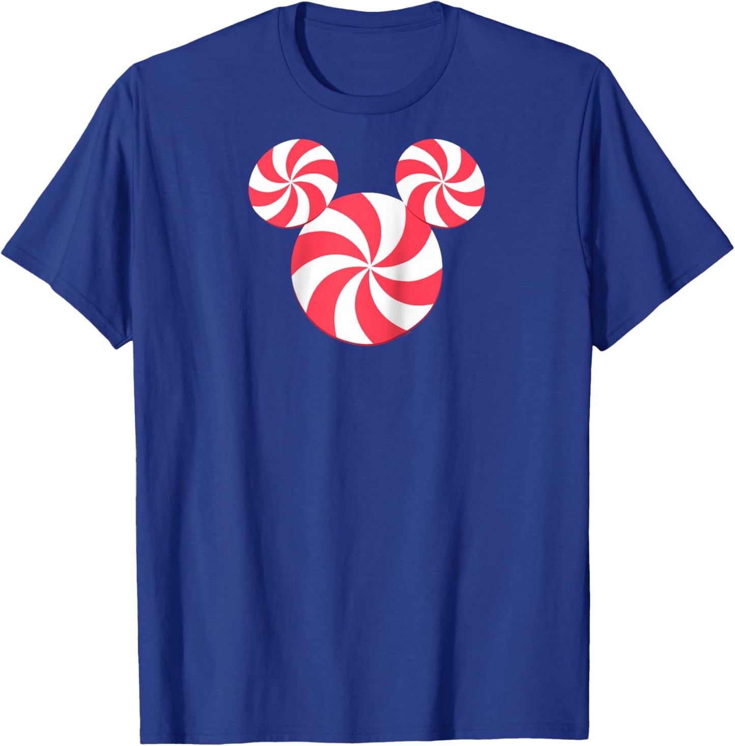 Disney Mickey Mouse Icon Christmas Peppermint Candy Holiday Raglan Baseball T-Shirt - T-Shirt | Royal