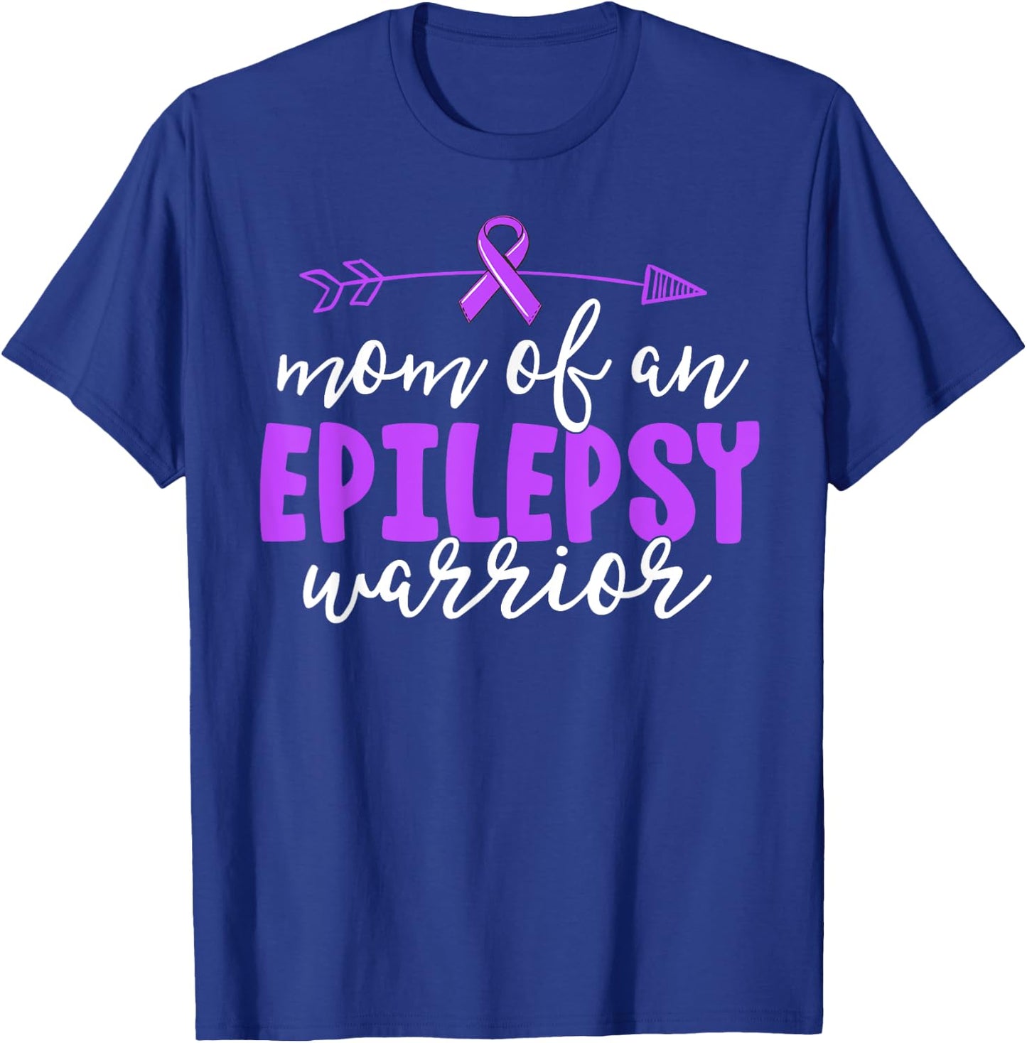Epilepsy Mom Shirt Purple Ribbon Awareness Shirt Mother T-Shirt - T-Shirt | Royal