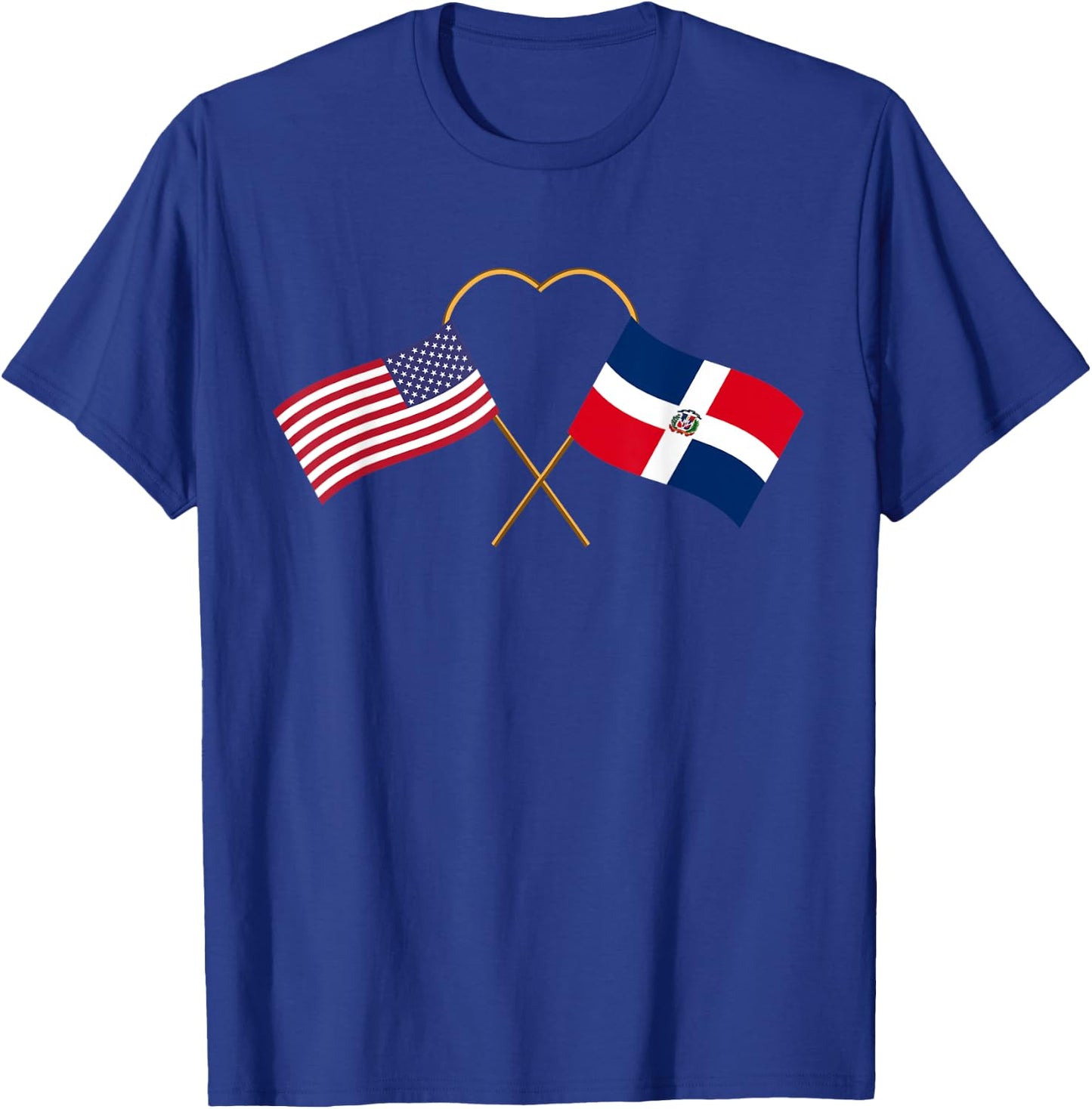 Dominican heritage USA Dom Rep American Flag Dominican Flag T-Shirt - T-Shirt | Royal